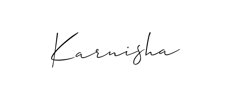 How to make Karnisha signature? Allison_Script is a professional autograph style. Create handwritten signature for Karnisha name. Karnisha signature style 2 images and pictures png