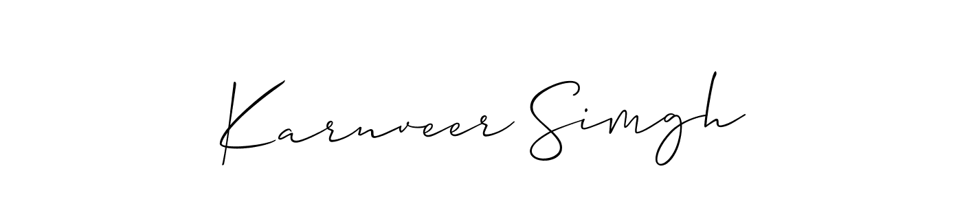 How to make Karnveer Simgh signature? Allison_Script is a professional autograph style. Create handwritten signature for Karnveer Simgh name. Karnveer Simgh signature style 2 images and pictures png