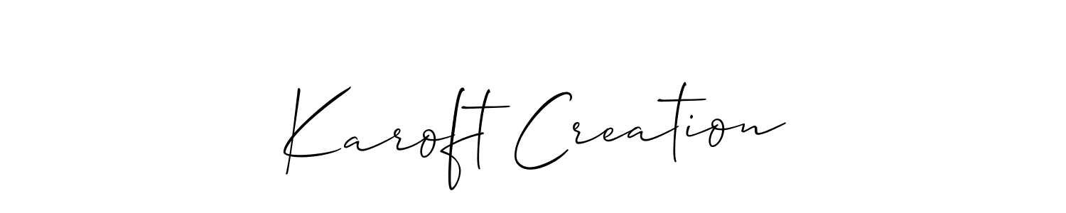 if you are searching for the best signature style for your name Karoft Creation. so please give up your signature search. here we have designed multiple signature styles  using Allison_Script. Karoft Creation signature style 2 images and pictures png