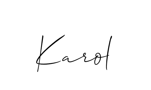 if you are searching for the best signature style for your name Karol. so please give up your signature search. here we have designed multiple signature styles  using Allison_Script. Karol signature style 2 images and pictures png