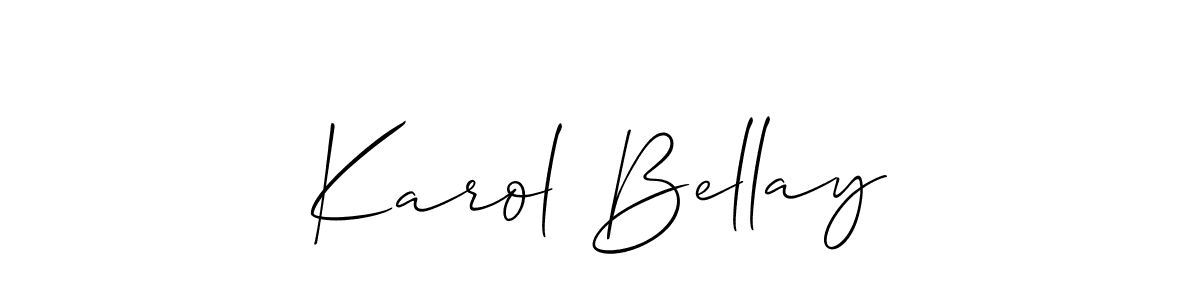 Make a short Karol Bellay signature style. Manage your documents anywhere anytime using Allison_Script. Create and add eSignatures, submit forms, share and send files easily. Karol Bellay signature style 2 images and pictures png