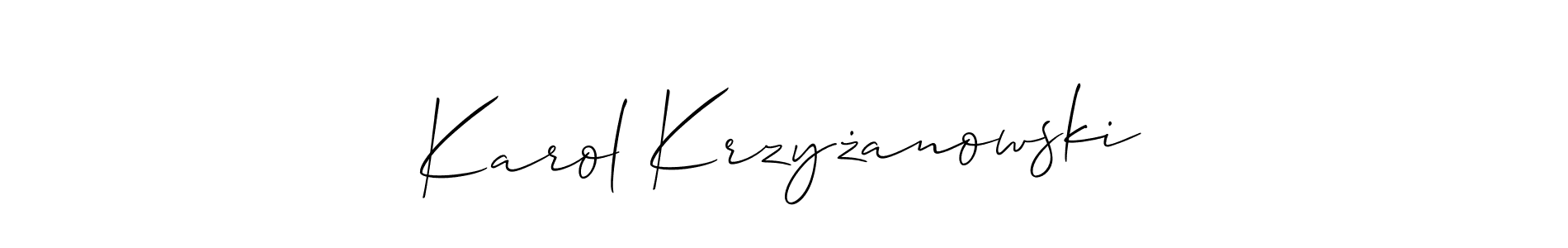 Also we have Karol Krzyżanowski name is the best signature style. Create professional handwritten signature collection using Allison_Script autograph style. Karol Krzyżanowski signature style 2 images and pictures png