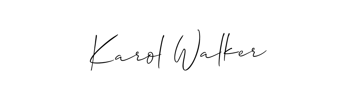 if you are searching for the best signature style for your name Karol Walker. so please give up your signature search. here we have designed multiple signature styles  using Allison_Script. Karol Walker signature style 2 images and pictures png