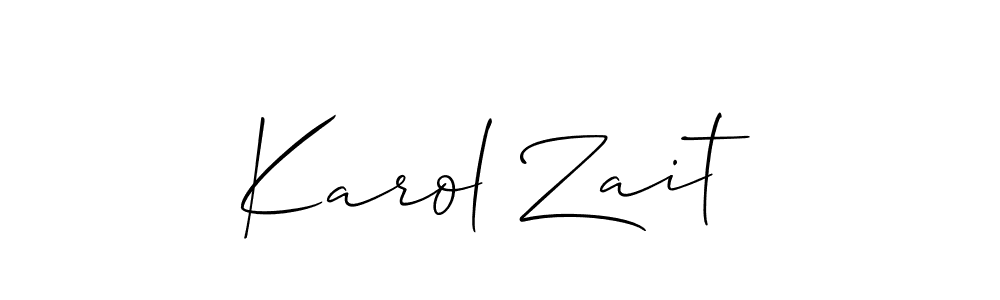 See photos of Karol Zait official signature by Spectra . Check more albums & portfolios. Read reviews & check more about Allison_Script font. Karol Zait signature style 2 images and pictures png