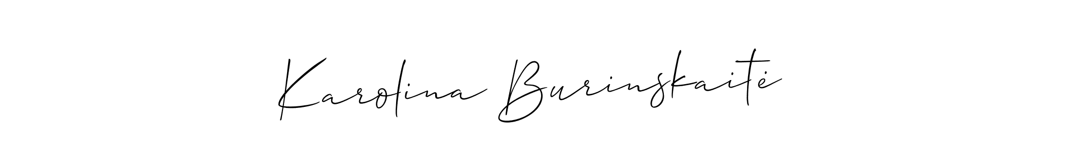 Make a short Karolina Burinskaitė signature style. Manage your documents anywhere anytime using Allison_Script. Create and add eSignatures, submit forms, share and send files easily. Karolina Burinskaitė signature style 2 images and pictures png