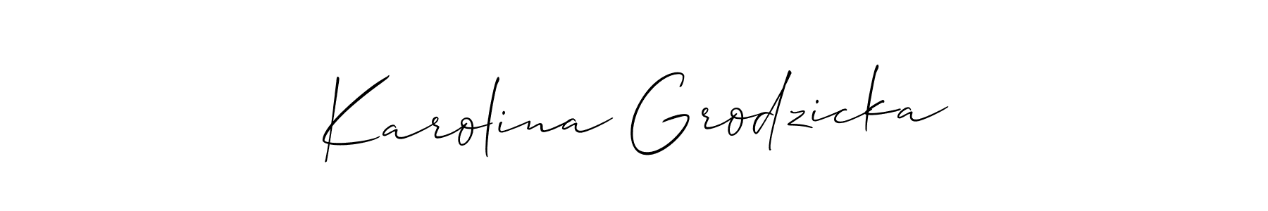 Make a short Karolina Grodzicka signature style. Manage your documents anywhere anytime using Allison_Script. Create and add eSignatures, submit forms, share and send files easily. Karolina Grodzicka signature style 2 images and pictures png