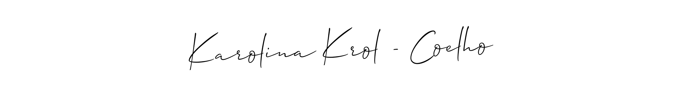 How to Draw Karolina Krol - Coelho signature style? Allison_Script is a latest design signature styles for name Karolina Krol - Coelho. Karolina Krol - Coelho signature style 2 images and pictures png