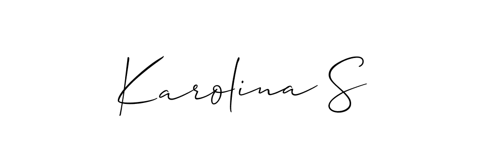 if you are searching for the best signature style for your name Karolina S. so please give up your signature search. here we have designed multiple signature styles  using Allison_Script. Karolina S signature style 2 images and pictures png