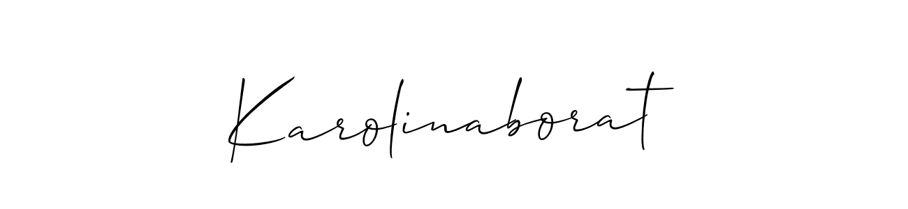 It looks lik you need a new signature style for name Karolinaborat. Design unique handwritten (Allison_Script) signature with our free signature maker in just a few clicks. Karolinaborat signature style 2 images and pictures png