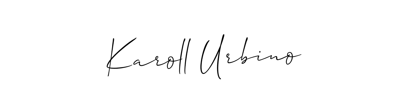 Also we have Karoll Urbino name is the best signature style. Create professional handwritten signature collection using Allison_Script autograph style. Karoll Urbino signature style 2 images and pictures png