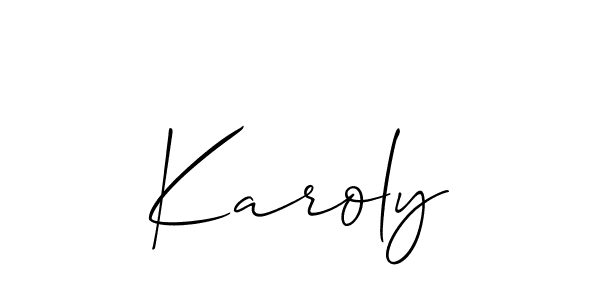 Also You can easily find your signature by using the search form. We will create Karoly name handwritten signature images for you free of cost using Allison_Script sign style. Karoly signature style 2 images and pictures png