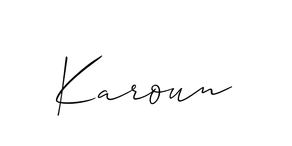 The best way (Allison_Script) to make a short signature is to pick only two or three words in your name. The name Karoun include a total of six letters. For converting this name. Karoun signature style 2 images and pictures png