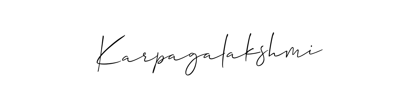 You should practise on your own different ways (Allison_Script) to write your name (Karpagalakshmi) in signature. don't let someone else do it for you. Karpagalakshmi signature style 2 images and pictures png