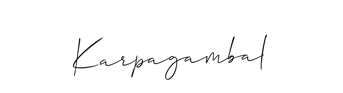 How to make Karpagambal signature? Allison_Script is a professional autograph style. Create handwritten signature for Karpagambal name. Karpagambal signature style 2 images and pictures png