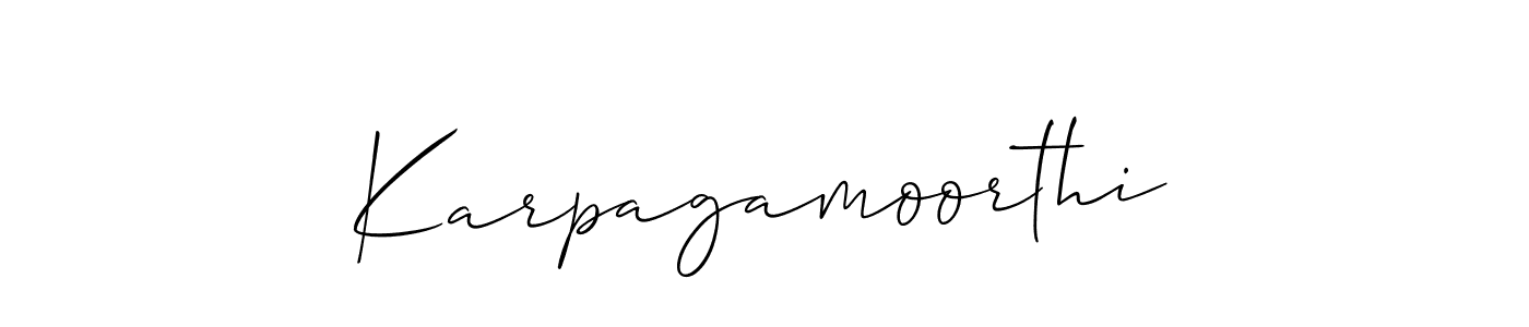 How to make Karpagamoorthi name signature. Use Allison_Script style for creating short signs online. This is the latest handwritten sign. Karpagamoorthi signature style 2 images and pictures png