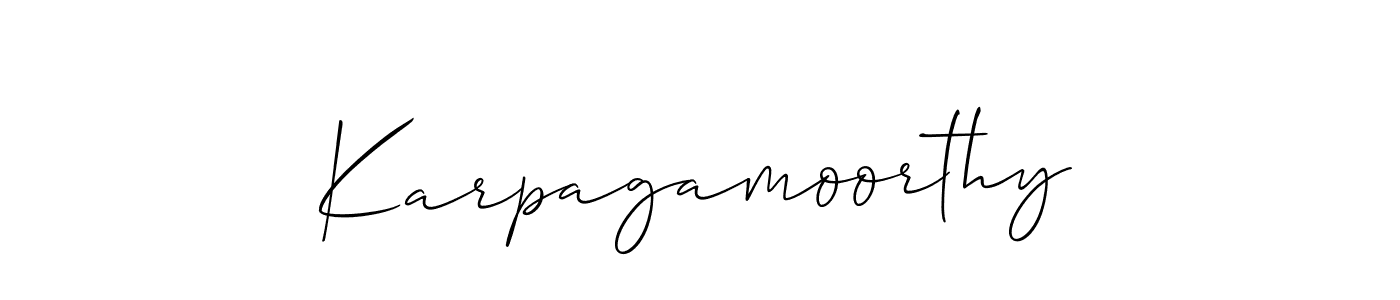 if you are searching for the best signature style for your name Karpagamoorthy. so please give up your signature search. here we have designed multiple signature styles  using Allison_Script. Karpagamoorthy signature style 2 images and pictures png