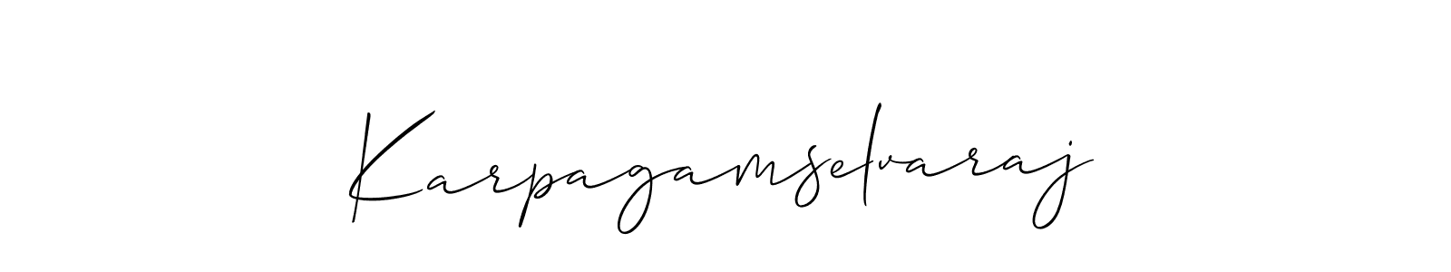 You can use this online signature creator to create a handwritten signature for the name Karpagamselvaraj. This is the best online autograph maker. Karpagamselvaraj signature style 2 images and pictures png