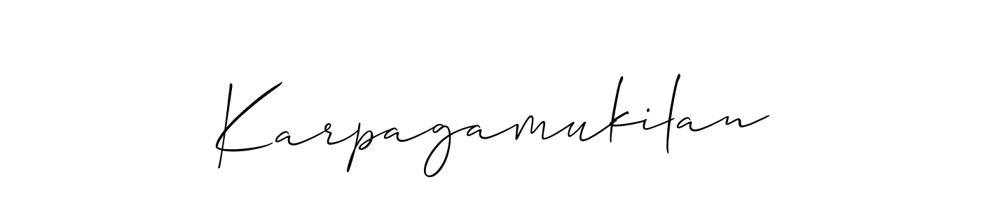 You should practise on your own different ways (Allison_Script) to write your name (Karpagamukilan) in signature. don't let someone else do it for you. Karpagamukilan signature style 2 images and pictures png