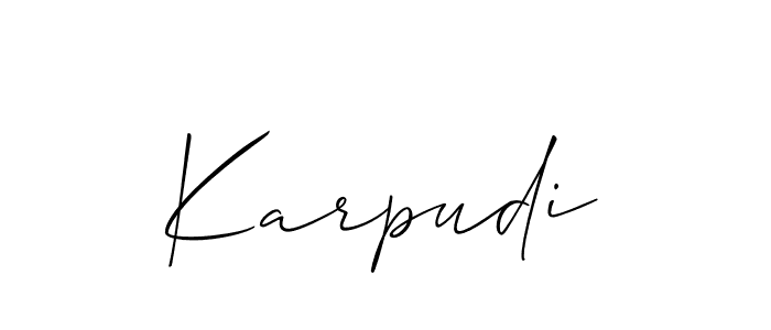 How to make Karpudi name signature. Use Allison_Script style for creating short signs online. This is the latest handwritten sign. Karpudi signature style 2 images and pictures png