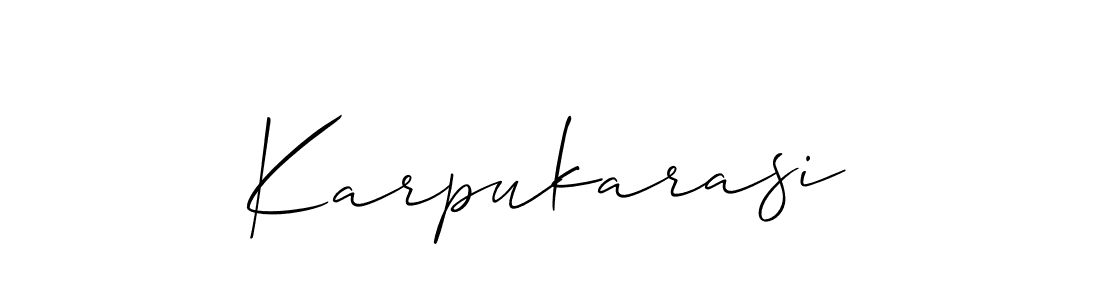 Similarly Allison_Script is the best handwritten signature design. Signature creator online .You can use it as an online autograph creator for name Karpukarasi. Karpukarasi signature style 2 images and pictures png