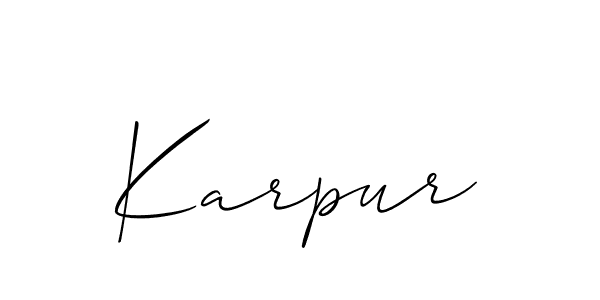 The best way (Allison_Script) to make a short signature is to pick only two or three words in your name. The name Karpur include a total of six letters. For converting this name. Karpur signature style 2 images and pictures png