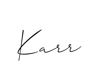 Make a beautiful signature design for name Karr. With this signature (Allison_Script) style, you can create a handwritten signature for free. Karr signature style 2 images and pictures png