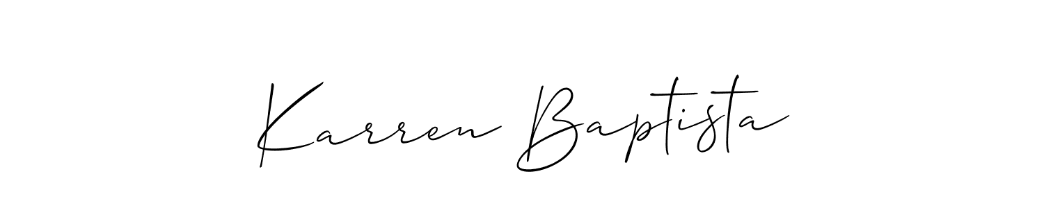 You can use this online signature creator to create a handwritten signature for the name Karren Baptista. This is the best online autograph maker. Karren Baptista signature style 2 images and pictures png