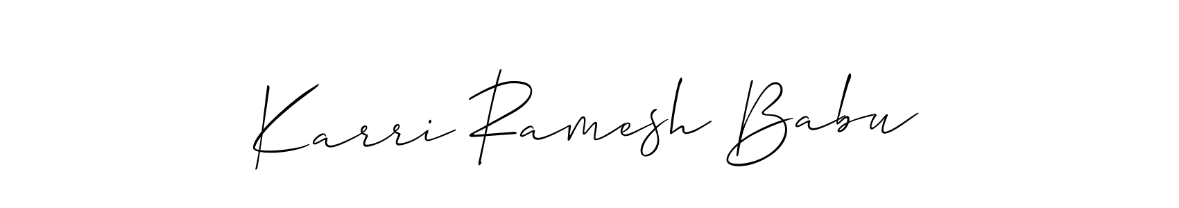 It looks lik you need a new signature style for name Karri Ramesh Babu. Design unique handwritten (Allison_Script) signature with our free signature maker in just a few clicks. Karri Ramesh Babu signature style 2 images and pictures png