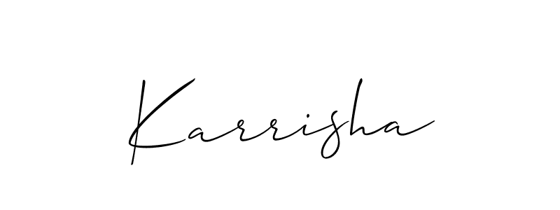 if you are searching for the best signature style for your name Karrisha. so please give up your signature search. here we have designed multiple signature styles  using Allison_Script. Karrisha signature style 2 images and pictures png