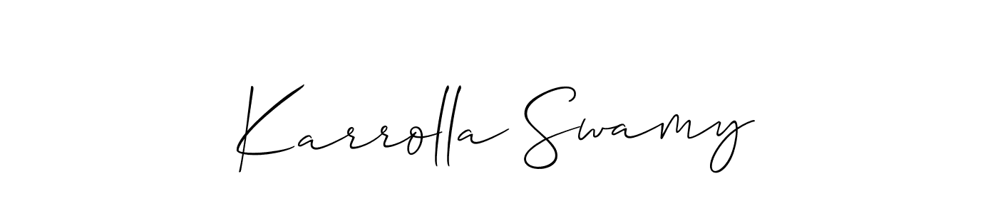 Make a short Karrolla Swamy signature style. Manage your documents anywhere anytime using Allison_Script. Create and add eSignatures, submit forms, share and send files easily. Karrolla Swamy signature style 2 images and pictures png