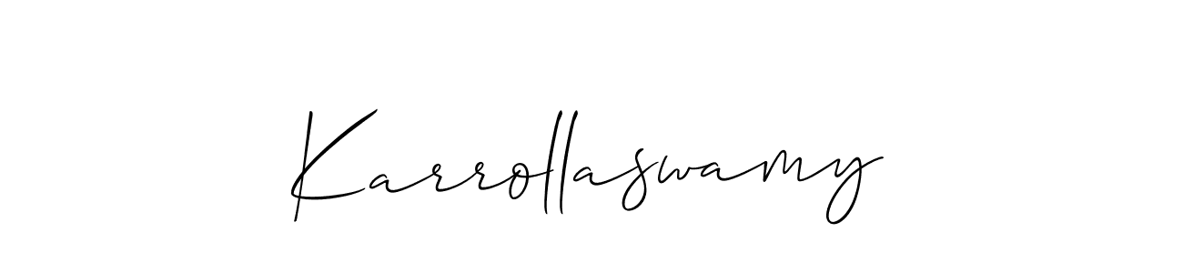 How to Draw Karrollaswamy signature style? Allison_Script is a latest design signature styles for name Karrollaswamy. Karrollaswamy signature style 2 images and pictures png