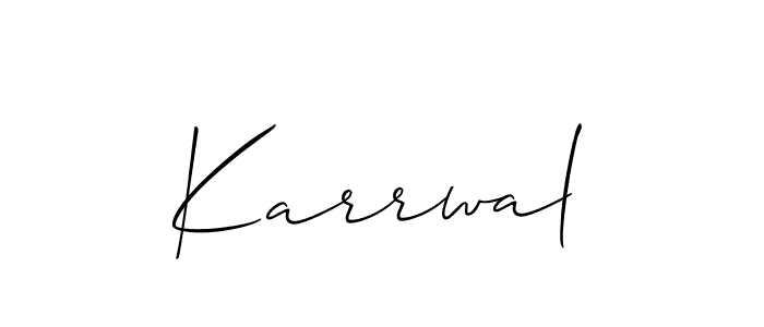 Use a signature maker to create a handwritten signature online. With this signature software, you can design (Allison_Script) your own signature for name Karrwal. Karrwal signature style 2 images and pictures png