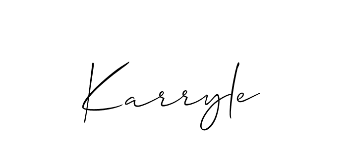 Design your own signature with our free online signature maker. With this signature software, you can create a handwritten (Allison_Script) signature for name Karryle. Karryle signature style 2 images and pictures png