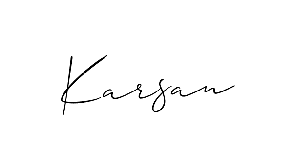 Karsan stylish signature style. Best Handwritten Sign (Allison_Script) for my name. Handwritten Signature Collection Ideas for my name Karsan. Karsan signature style 2 images and pictures png