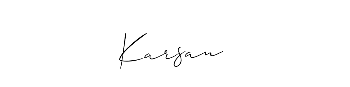 The best way (Allison_Script) to make a short signature is to pick only two or three words in your name. The name Karsan❤️ include a total of six letters. For converting this name. Karsan❤️ signature style 2 images and pictures png