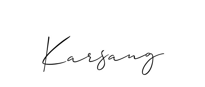 Make a beautiful signature design for name Karsang. With this signature (Allison_Script) style, you can create a handwritten signature for free. Karsang signature style 2 images and pictures png