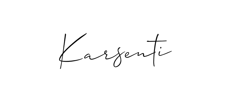 How to make Karsenti signature? Allison_Script is a professional autograph style. Create handwritten signature for Karsenti name. Karsenti signature style 2 images and pictures png