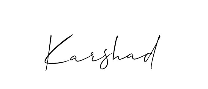 You should practise on your own different ways (Allison_Script) to write your name (Karshad) in signature. don't let someone else do it for you. Karshad signature style 2 images and pictures png