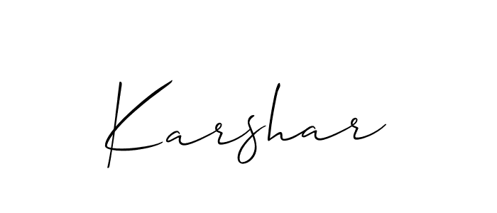 Make a beautiful signature design for name Karshar. Use this online signature maker to create a handwritten signature for free. Karshar signature style 2 images and pictures png