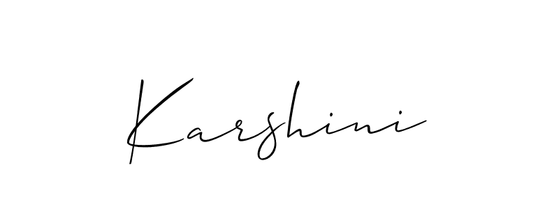 How to make Karshini signature? Allison_Script is a professional autograph style. Create handwritten signature for Karshini name. Karshini signature style 2 images and pictures png