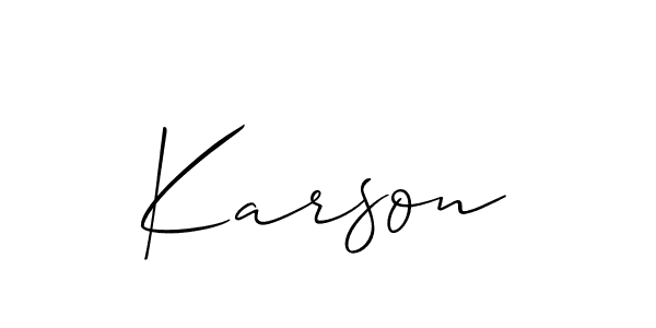 Also we have Karson name is the best signature style. Create professional handwritten signature collection using Allison_Script autograph style. Karson signature style 2 images and pictures png