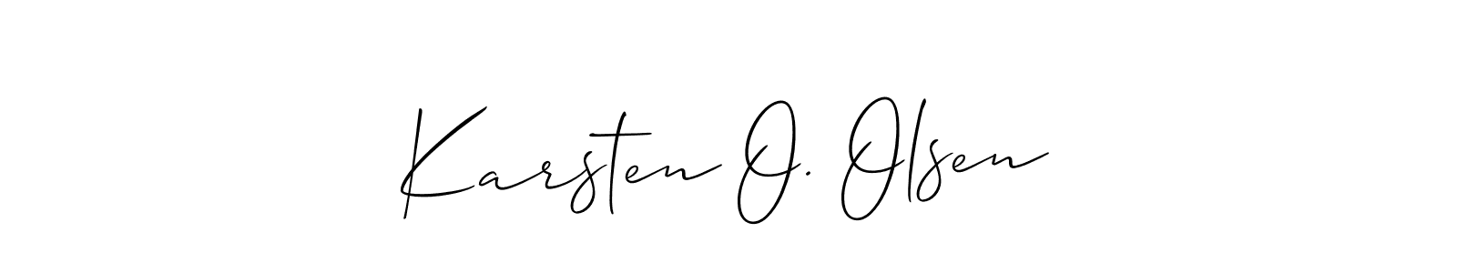 Create a beautiful signature design for name Karsten O. Olsen. With this signature (Allison_Script) fonts, you can make a handwritten signature for free. Karsten O. Olsen signature style 2 images and pictures png