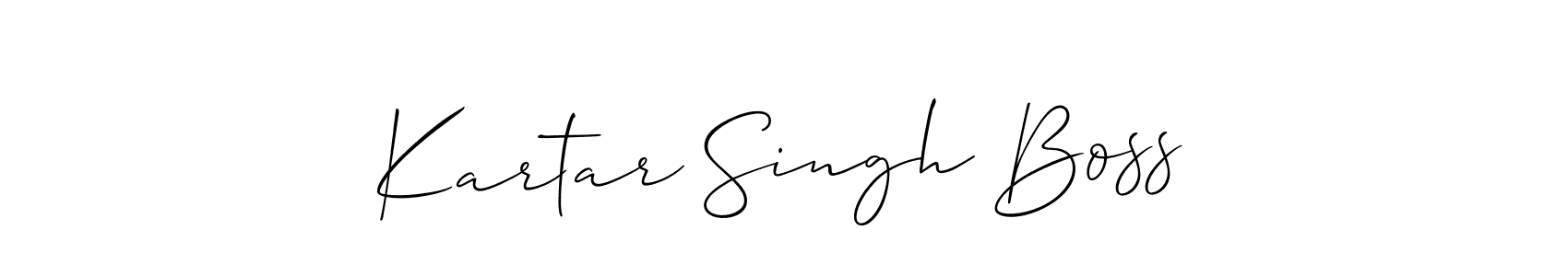 Create a beautiful signature design for name Kartar Singh Boss. With this signature (Allison_Script) fonts, you can make a handwritten signature for free. Kartar Singh Boss signature style 2 images and pictures png