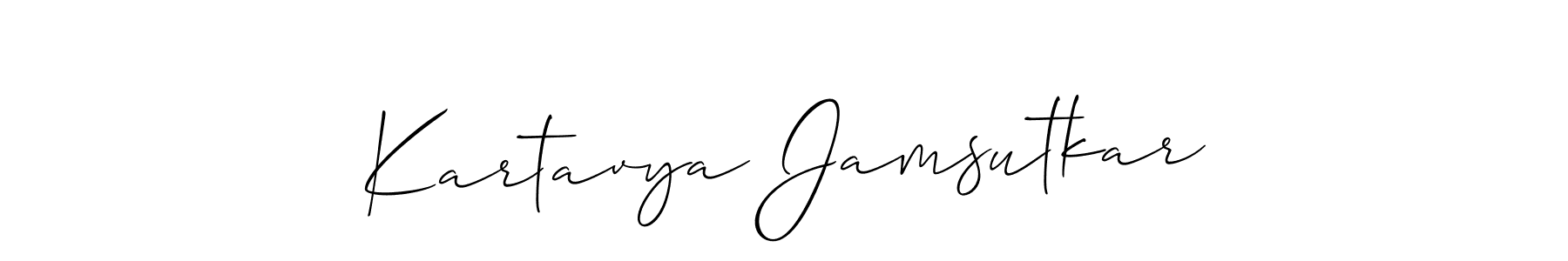 Use a signature maker to create a handwritten signature online. With this signature software, you can design (Allison_Script) your own signature for name Kartavya Jamsutkar. Kartavya Jamsutkar signature style 2 images and pictures png