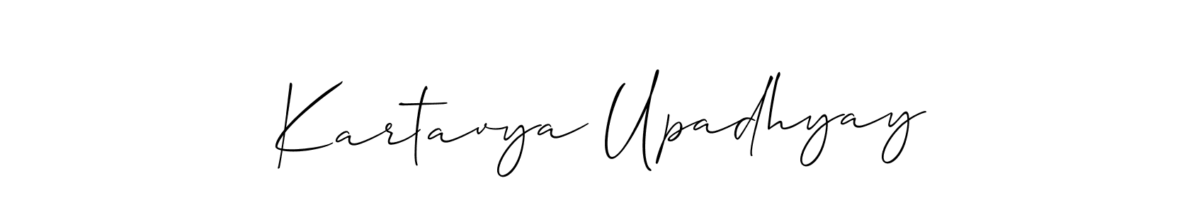 Make a short Kartavya Upadhyay signature style. Manage your documents anywhere anytime using Allison_Script. Create and add eSignatures, submit forms, share and send files easily. Kartavya Upadhyay signature style 2 images and pictures png