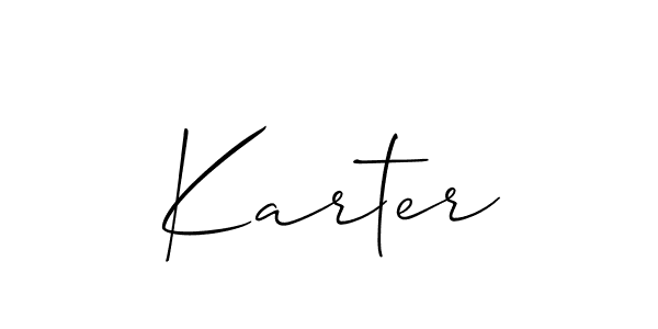 Allison_Script is a professional signature style that is perfect for those who want to add a touch of class to their signature. It is also a great choice for those who want to make their signature more unique. Get Karter name to fancy signature for free. Karter signature style 2 images and pictures png