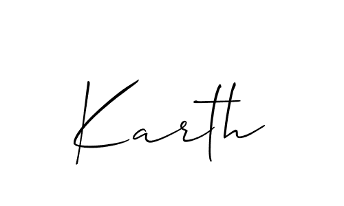 Karth stylish signature style. Best Handwritten Sign (Allison_Script) for my name. Handwritten Signature Collection Ideas for my name Karth. Karth signature style 2 images and pictures png