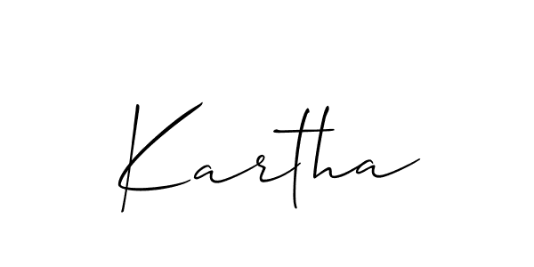 Make a beautiful signature design for name Kartha. With this signature (Allison_Script) style, you can create a handwritten signature for free. Kartha signature style 2 images and pictures png