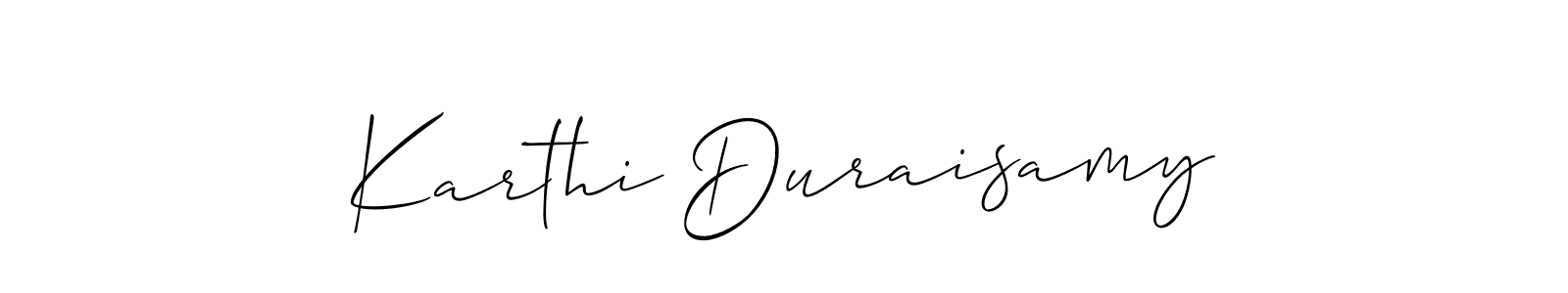 How to make Karthi Duraisamy signature? Allison_Script is a professional autograph style. Create handwritten signature for Karthi Duraisamy name. Karthi Duraisamy signature style 2 images and pictures png