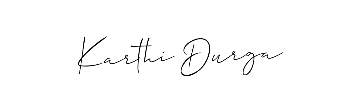 Also You can easily find your signature by using the search form. We will create Karthi Durga name handwritten signature images for you free of cost using Allison_Script sign style. Karthi Durga signature style 2 images and pictures png